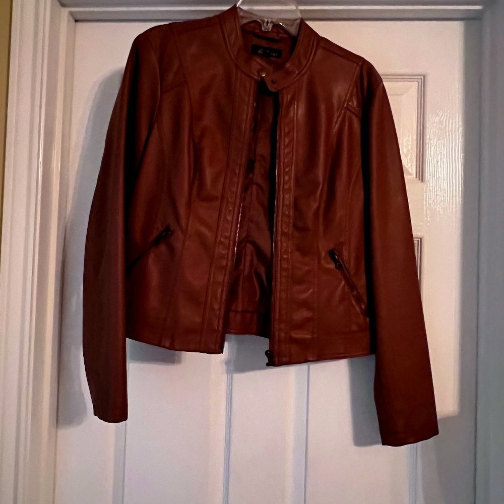 Brown Faux Leather Jacket